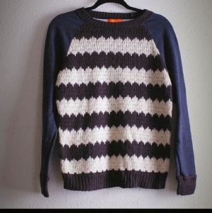 Joe Fresh Grey and White Striped  Sweater